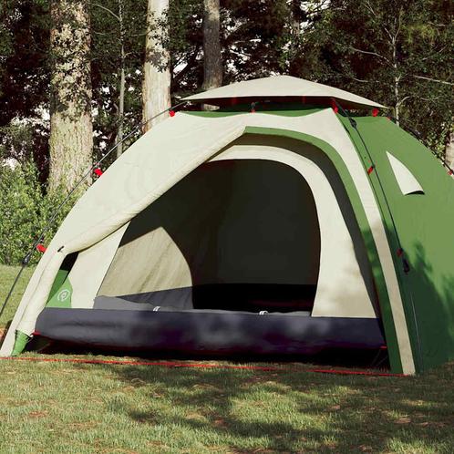 vidaXL Koepeltent 4-persoons snelontgrendeling groen, Caravans en Kamperen, Tenten, Nieuw, tot en met 2, Verzenden