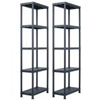 vidaXL Opbergrekken 2 st 125 kg 60x30x180 cm kunststof zwart, Huis en Inrichting, Kasten | Stellingkasten, Verzenden, Nieuw