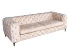 Chesterfield 3-zitsbank MODERN BAROK 235cm champagne fluweel, Huis en Inrichting, Banken | Bankstellen, Ophalen of Verzenden, Nieuw