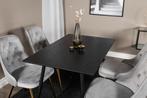 Eettafel - Auke - 120x85 cm - Zwart/Goud - Jörn, Huis en Inrichting, Tafels | Eettafels, Verzenden, Nieuw