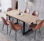 Uitschuifbare Eettafel 140–180 cm – Hout en Staal Design, Huis en Inrichting, Tafels | Eettafels, Verzenden, Nieuw