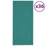 vidaXL Dakpanelen 36 st 100x45 cm gegalvaniseerd staal groen, Verzenden, Nieuw