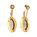 Gouden oorhangers met rookkwarts 14 krt, Sieraden, Tassen en Uiterlijk, Oorbellen, Ophalen of Verzenden, Nieuw