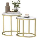 TRUUSK Ronde Salontafel Set - Stapelbare Bijzettafels - Stal, Huis en Inrichting, Tafels | Bijzettafels, Verzenden, Nieuw