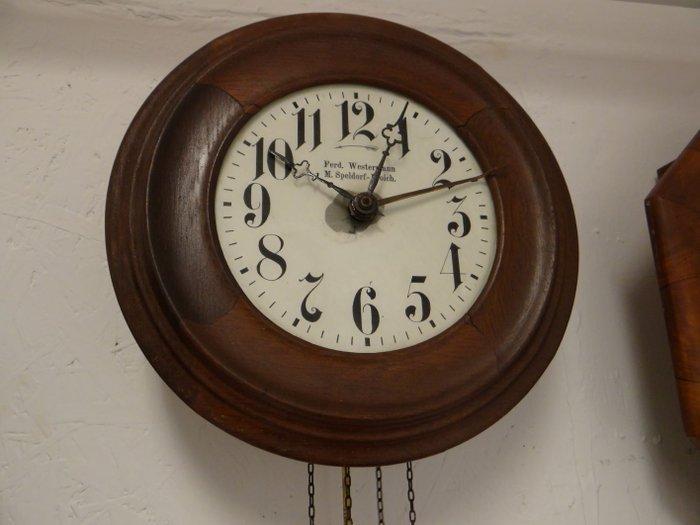 Wekker - Hout - 1850-1900 - Antieke klok met gong, Antiek en Kunst, Antiek | Klokken