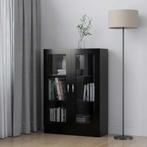 Vitrinekast Zwart Hout 82,5cm | Retourdeal | 35% Korting, Strak en klassiek, 100 tot 150 cm, Nieuw, 25 tot 50 cm