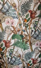 300x280cm! Karakteristieke stof met bosdieren - Natural