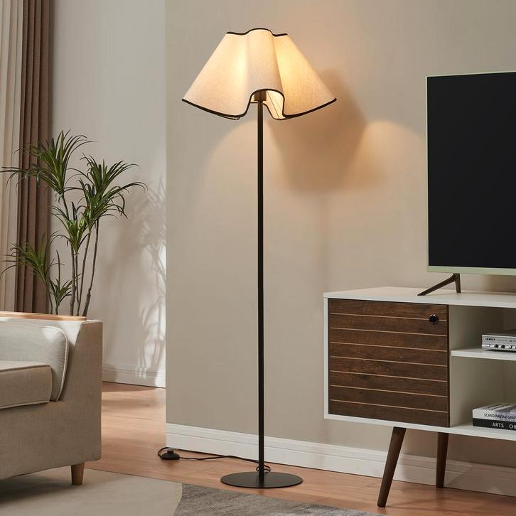 Staande lamp Ashton vloerlamp 153 cm zwart en wit E27 lux.pr, Huis en Inrichting, Lampen | Vloerlampen, Verzenden