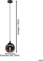 EGLO Ariscani Hanglamp - E27 - Ø 20 cm - Rookglas | Smoke, Verzenden, Nieuw