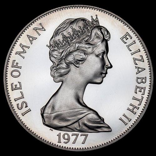 Isle of Man. 1 Crown 1977 - The Queens Silver Jubilee, Postzegels en Munten, Munten | Europa | Niet-Euromunten