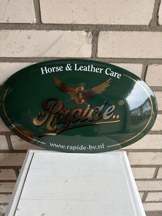 Emaille bord - Rapide – emaille reclamebord – Horse &, Antiek en Kunst, Antiek | Wandborden en Tegels