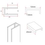 Wiesbaden Slim profielset+stabilisatiestang 120cm chroom, Nieuw, Ophalen of Verzenden