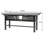 Werkbank zwart 200 cm met zinken werkblad en 2, Ophalen of Verzenden, Nieuw