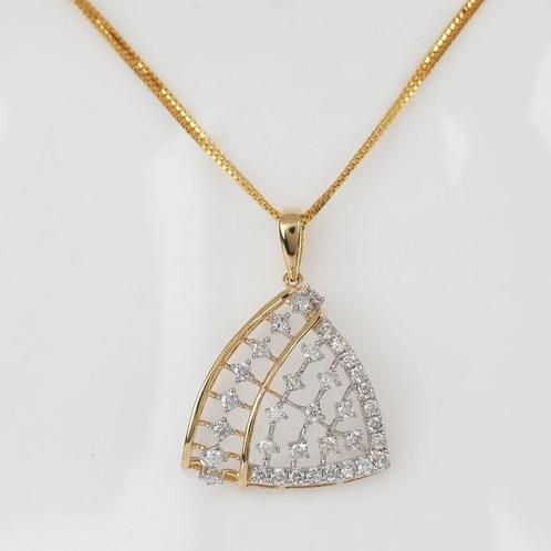 2-delige sieradenset - 14 karaat Geel goud - 1.48ct. tw., Sieraden, Tassen en Uiterlijk, Antieke sieraden