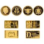 Wereld. 2013/2024 - Gouden munten en biljetten (8 stuks)