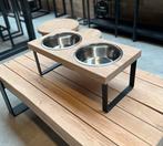 voerbak industrieel oud hout of eiken matte lak  hond kat, Ophalen of Verzenden, Nieuw
