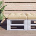 vidaXL Palletkussen 58x58x10 cm stof beige, Huis en Inrichting, Woonaccessoires | Kussens, Verzenden, Nieuw, Beige