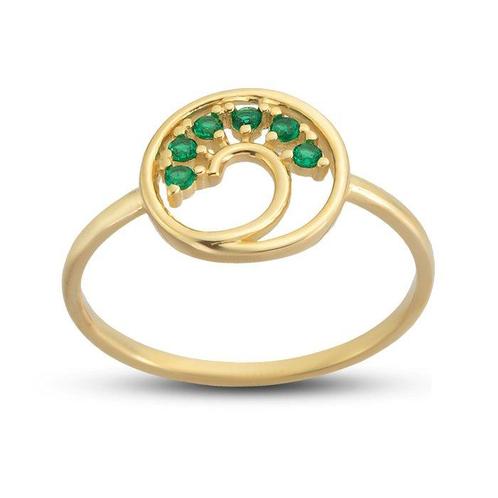 Zonder Minimumprijs - Ring - 14 karaat Geel goud Smaragd, Sieraden, Tassen en Uiterlijk, Ringen