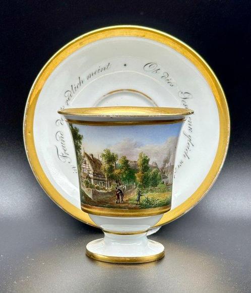 Meissen - Kop en schotel (2) - Porselein - bekijk bekers,, Antiek en Kunst, Antiek | Glas en Kristal