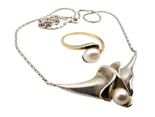 Zonder Minimumprijs - 2-delige sieradenset Zilver, Sieraden, Tassen en Uiterlijk, Antieke sieraden