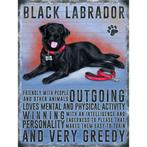 Metalen wand bord zwarte Labrador - Metalen wand plaatjes, Hobby en Vrije tijd, Nieuw, Ophalen of Verzenden
