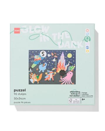 HEMA Puzzel 50x34cm glow in the dark 96 stukjes beschikbaar voor biedingen
