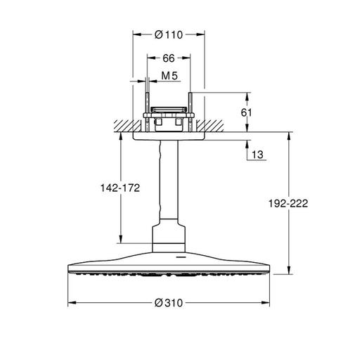 Regendoucheset Grohe Rainshower SmartActive 31 cm met, Doe-het-zelf en Verbouw, Sanitair, Ophalen of Verzenden