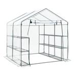 [en.casa] Tuinkas Grünau met 12 planken 200x200x220 cm trans, Verzenden, Nieuw