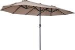 Outsunny parasol - met handslinger - metalen stang - koffie, Verzenden, Nieuw