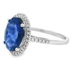 Ring Platina - 4.24ct. tw. Saffier - Diamant, Nieuw