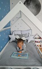 Houten kinderbed - wit - 160x80 cm - met barrière, Kinderen en Baby's, Ophalen of Verzenden, Nieuw