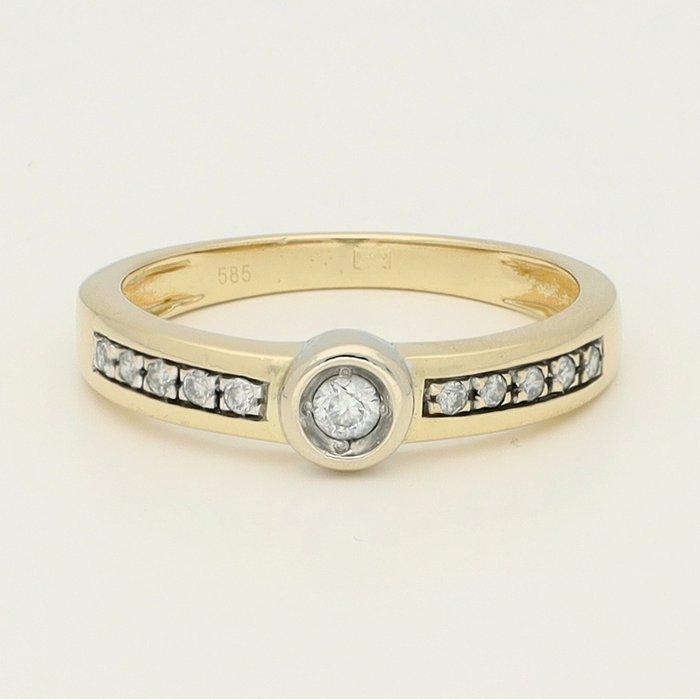 Ring - 14 karaat Geel goud Diamant (Natuurlijk), Sieraden, Tassen en Uiterlijk, Ringen