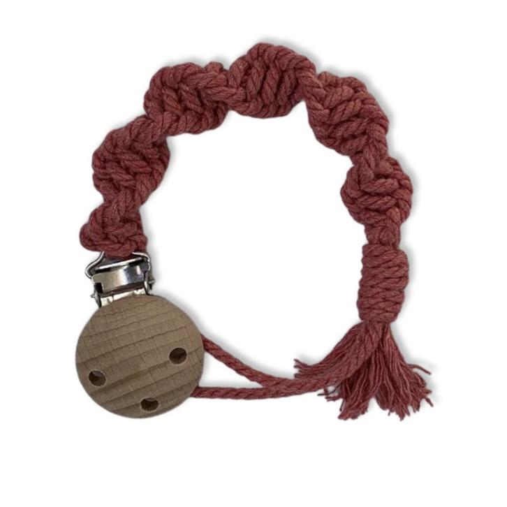 Macramé Speenkoord Spiral - Rood/Roestbruin - Katoen -, Kinderen en Baby's, Overige Kinderen en Baby's, Nieuw, Ophalen of Verzenden