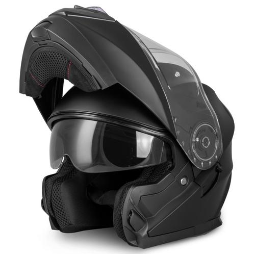 VINZ Santos - Mat Zwart (Pinlock voorbereid), Motoren, Kleding | Motorhelmen, L, Systeemhelm, Verzenden