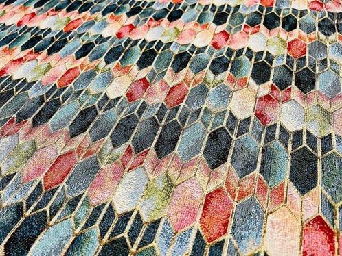 Gobelinstof Kleurrijke zeshoeken voor stoffering -, Antiek en Kunst, Antiek | Kleden en Textiel
