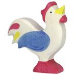 Holztiger - Houten Dieren - Haan blauw 7 cm, Nieuw