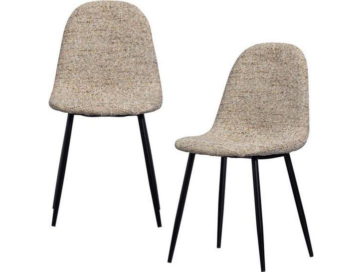 eetkamerstoel Marije - Chenille - Naturel - Set van 4, Huis en Inrichting, Woonaccessoires | Overige, Nieuw, Verzenden