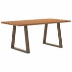 vidaXL Eettafel rechthoekig 180x90x74 cm massief eikenhout, Huis en Inrichting, Tafels | Eettafels, Verzenden, Nieuw