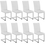 Sledestoelen, kunstleer - wit, Set van 8, Huis en Inrichting, Stoelen, Verzenden, Nieuw