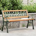 vidaXL Tuinbank 116 cm massief vurenhout en staal, Verzenden, Nieuw, Hout