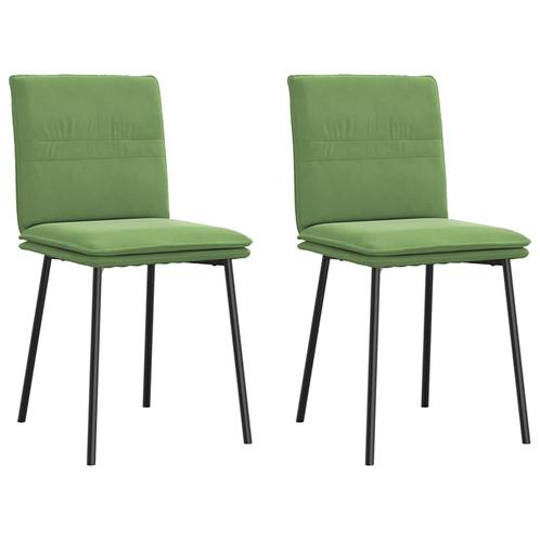 vidaXL Eetkamerstoelen 2 st fluweel lichtgroen, Huis en Inrichting, Stoelen, Nieuw, Verzenden