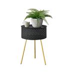 [en.casa] Salontafel Forshaga rond zwart en goud 50xØ35 cm, Huis en Inrichting, Tafels | Bijzettafels, Verzenden, Nieuw