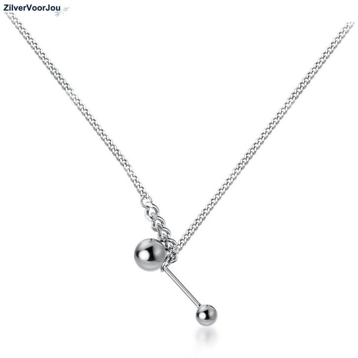 Zilveren beads retro choker ketting, Sieraden, Tassen en Uiterlijk, Kettingen, Nieuw, Verzenden