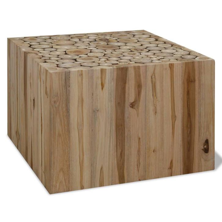 vidaXL Salontafel 50x50x35 cm echt teakhout, Huis en Inrichting, Tafels | Salontafels, 50 tot 100 cm, Nieuw, Teakhout, Minder dan 50 cm
