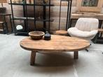 Salontafel oud hout, eiken, kiezel, rond, recht maatwerk, Nieuw, Ophalen of Verzenden, Basic klassiek landelijk hotelsjiek industrieel 