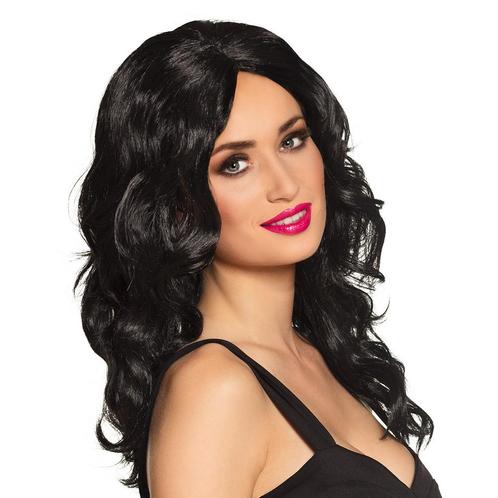 Zwarte Pruik Celebrity, Hobby en Vrije tijd, Feestartikelen, Nieuw, Verzenden