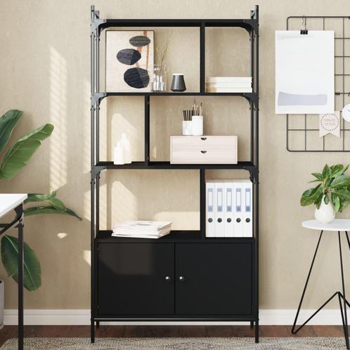vidaXL Boekenkast met deuren 76,5x30x154,5 cm bewerkt hout, Huis en Inrichting, Kasten | Boekenkasten, 25 tot 50 cm, Nieuw, Overige houtsoorten