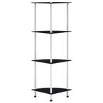vidaXL Kastje 4-laags 30x30x100 cm gehard glas zwart, Minder dan 50 cm, Verzenden, 100 tot 150 cm, Nieuw