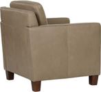 Direct meenemen | Taupe leren fauteuil | taupe leer | NIEUW, Huis en Inrichting, Fauteuils, Nieuw, Ophalen of Verzenden, Landelijk