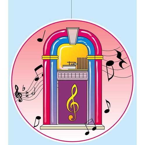 Hangversiering jukebox 28 cm - Disco feest, Hobby en Vrije tijd, Feestartikelen, Ophalen of Verzenden